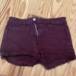 maroon american eagle shorts